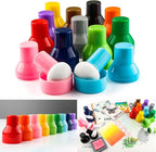 12PCS / Sets Ink Applicator with Storage Cases,Paper Pouncers for Direct Ink Application On Crafts Projects Easily,Inking Sponge for Stamp Ink Distressing, Blending Card Making Crafting Tools