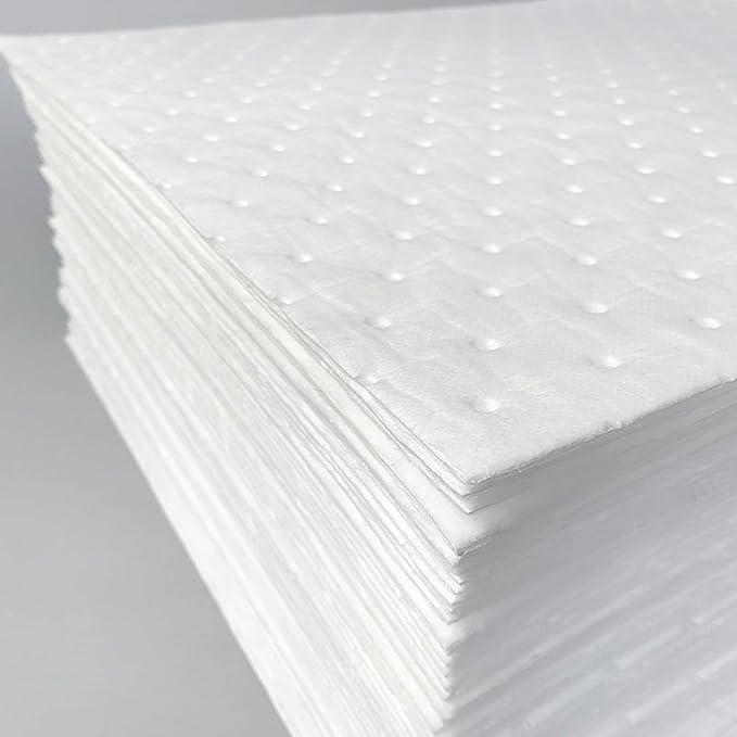 Aain Oil Absorbent Mat Pad, Heavy weight Economical Oil Absorbent Pads,Absorbs Liquids,20" Length x 15" Width, White.
