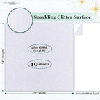 Cardstock Warehouse Diamond Print Inkjet Glitter - Premium White Glitter Cardstock Paper – 10 Sheets, 12 x 12" - 104 lb/280 GSM for Inkjet Printing, Die-Cutting, Card Making, Crafts, and DIY Projects