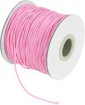 MECCANIXITY Waxed Cord 1mm Waxed Thread 87 Yard Wax String Leather Cord for Bracelet Making, Necklaces, Beading, Jewelry Making and DIY Crafts(Pink)