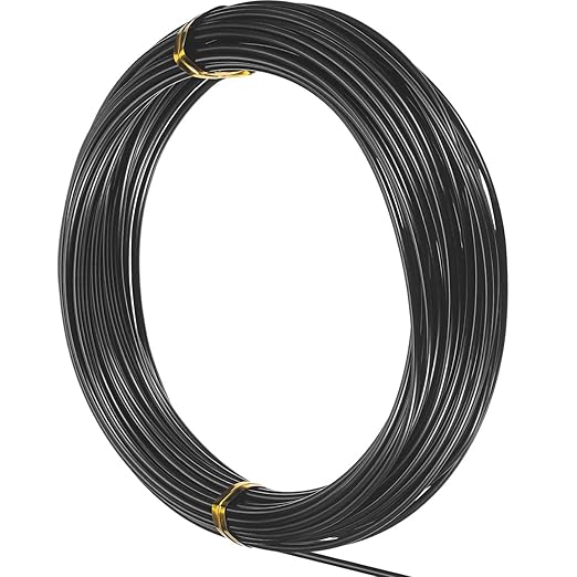 TecUnite Aluminum Craft Wire for Sculpting Armature Bendable Craft Wire for DIY Jewelry Making(Black, 10 M X 2 mm, 1 Roll)