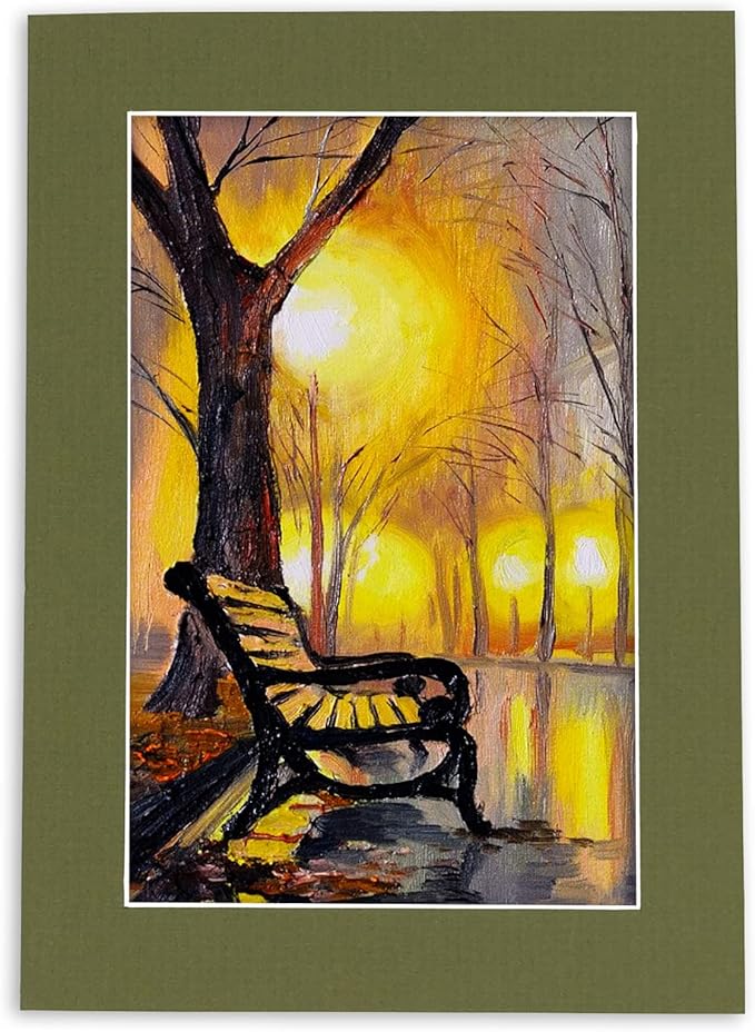 5x7 Mat for 8.5x11 Frame - Precut Mat Board Acid-Free Show Kit with Backing Board, and Clear Bags Dill Green 5x7 Photo Matte Made to Fit a 8.5x11 Picture Frame Matboard for Framing, Pack of 100 Mats