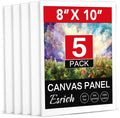 ESRICH Canvas Boards for Painting, 5 Pack Canvases for Painting 8x10 Cotton Primed Acid Free Blank Canvas Panels for Oil Paint, Watercolor, Acrylic Paint, Gouache and Tempera.