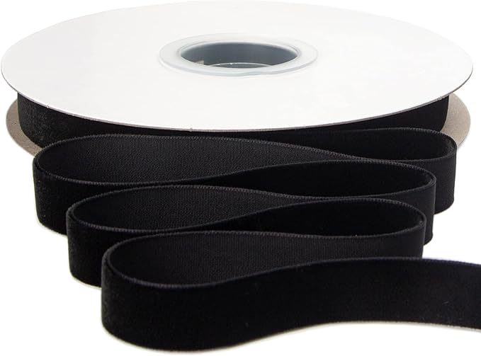 Ribbli Polyester Black Velvet Ribbon,5/8 Inches Continuous10-Yard Spool,Christmas Ribbon for Gift Wrapping,Floral Bouquets, Home Decor