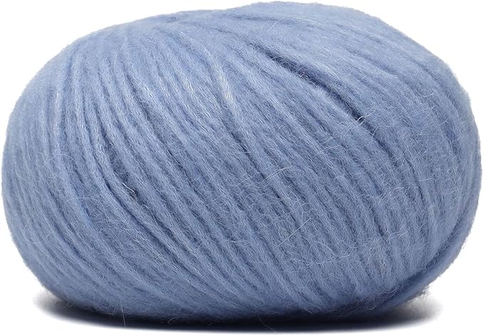 Pullu - Baby Alpaca Merino Wool Yarn Set of 3 Skeins (150 Grams) Worsted Weight - Sourced Directly from Peru - Heavenly Soft and Perfect for Knitting and Crocheting (Soft Blue)