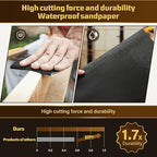 30PCS Sandpaper, Wet Dry Sandpaper, High Grit 1000 2000 3000 5000 7000 10000 Sandpaper Sheets Assortment for Wood Metal Polishing Automotive Sanding, 9 x 3.6 inches