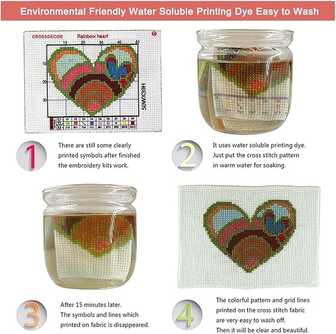 Leczany Cross Stitch Stamped Kit for Adults or Kids - Two Dolphins | DIY Embroidery Starter Patterns Craft Kit Needlepoint for Beginner | 11CT, 3 Strands | 18.9x12.6 inches
