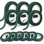 12 Roll Floral Tape 1/2inch Flower Tape Dark Green, Floral Tapes for Bouquet Stem Wrapping and Floral Crafts, Wedding Bouquet