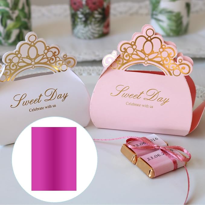 PATIKIL 11.7x8.3" Hot Stamping Foil Paper Sheet, 20 Sheets A4 Heat Transfer Hot Stamping Paper Foil for Leather DIY Logo Decor Craft Gift Package Scrapbook Card, Rose Red