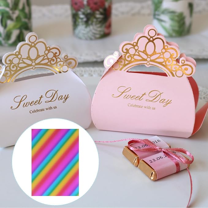 PATIKIL 11.7x8.3" Hot Stamping Foil Paper Sheet, 20 Sheets A4 Heat Transfer Hot Stamping Paper Foil for Leather DIY Logo Decor Craft Gift Package Scrapbook Card, Tilt Colorful