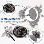 130 Set Pin Backs, Blank Pins Scatter Butterfly Clutch Pin Holder Enamel Pin Locking Backs Tie Tacks Jewelry Pin Backings Clasp for Brooch Lapel Hat Uniform Badges Tie Tack (10mm, Black)