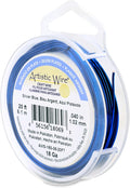 Artistic Wire, 18 Gauge Silver Plated Tarnish Resistant Colored Copper Craft Wire, Silver Blue, 20 ft