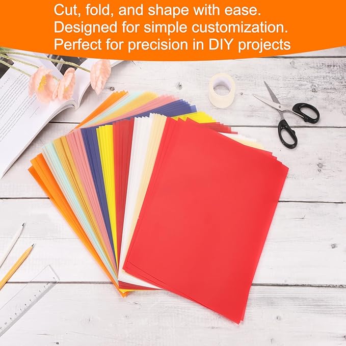 MECCANIXITY Colored Vellum Paper, 40 Sheet Deep Blue Transparency 11.7 x 8.2 Printable Vellum Paper, Translucent Vellum Sheets for Printing Wedding Invitations, Ink Jet Laser Printer