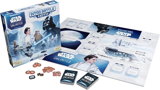 Asmodee Star Wars: Unlimited TCG - Intro Battle Hoth - Easy-to-Learn Trading Card Game Starter Set with Pre-Built Vader & Leia Decks for Kids & Adults, Ages 12+, 2+ Players, 20 Min Playtime
