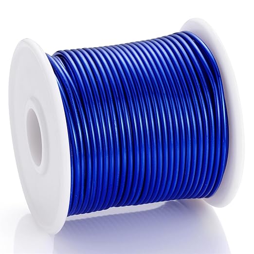 12 Gauge Blue Aluminum Craft Wire (105FT) - Anodized for Jewelry Making, Beading Floral, Plant Gardening, Sculpting & Modeling Craft Wire (Blue #9, 2mm)