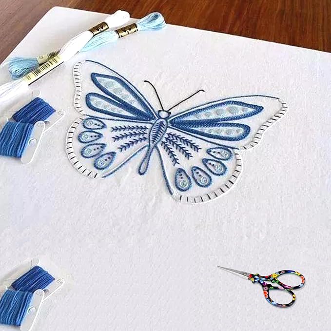 BIHRTC Little Sewing Scissors 4.5Inch Embroidery Scissors with Artificial Leather Cover Stainless Steel Scissor DIY Tools Dressmaker Small Shears for Handicraft DIY Tool Crafting Thread Art Work
