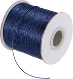 MECCANIXITY Waxed Cord 0.5mm Waxed Polyester Cord 175 Yard Wax String for Bracelet Making, Necklaces, Beading, Jewelry Making and DIY Crafts(Navy Blue)
