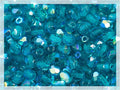 1.8oz (50g, Approx. 600 Beads) Faceted Fire Polished Pressed Czech Glass Beads 4mm (0.16in), Aqua Blue AB 60150 27801