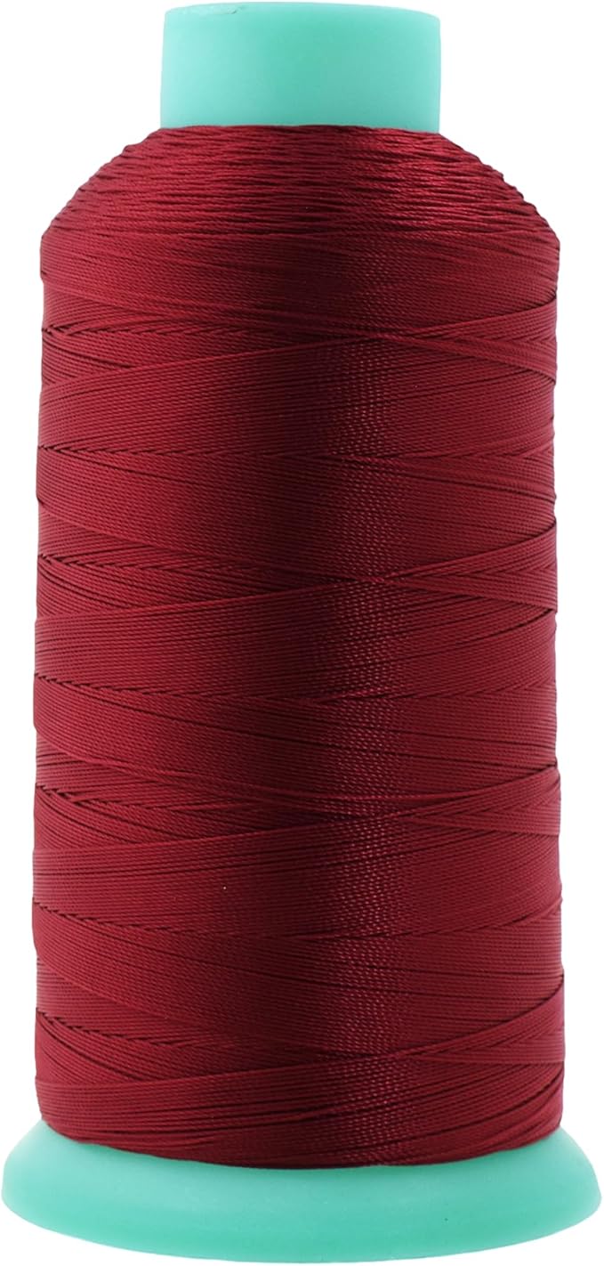 Mandala Crafts Bonded Nylon Thread Maroon Heavy Duty Sewing Threads - 1100 YDs Size 92 280D T90 Tex 90 Thread for Leather Jeans Weaving Outdoor Marine Upholstery Threads