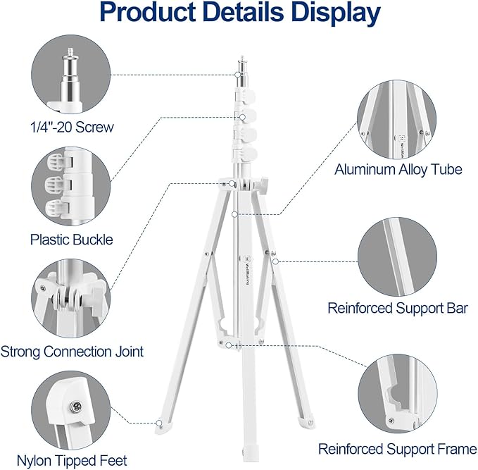WELLMAKING 32''(80cm) Photography Reflector Dual Handle Collapsible 5-in-1 with Tilt Adapter Reflector, White Portable Stand and Pouch for Studio & Outdoor Lighting-Translucent,Silver,Gold,White&Black