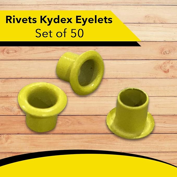 Kydex Rivets Eyelets, 8-8 1/4" Multicolored Grommet Eyelets for Tactical Holster Making, Knife Sheath Crafting, Fasteners for Custom DIY Kydex Projects (Set of 50)