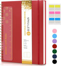 Dotted Notebook, Spiral Notebook Journal 8.5” x 11”, A4 Large Dot Grid Notebooks for Women Men, 100 GSM Dotted Paper, Plastic Hardcover Spiral Bullet Journals for Work School Sketching, Red