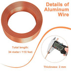 Aluminum Craft Wire for Jewelry Making, 12 Gauge Armature Bendable Craft Bending Wire for Sculpting, Gardening DIY Craft Project Ornaments(Copper, 2 mm)