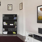 Adjustable Shelves Multimedia Storage Tower Rack with Spacious Media Organization, Durable Design, Versatile Rack for DVDs, CDs, Games, and More Espresso/6 Tier