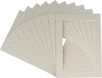 11x14 Mat for 8.5x11 Photo - Precut Grey Picture Matboard for Frames 11 x 14 Inches - Bevel Cut to Display Art 8.5 x 11 Inches - Acid Free Pack of 100 MATS with Backing Boards & Clear Bags