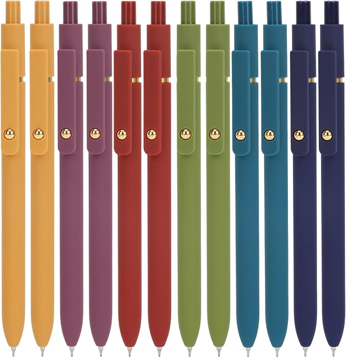 Ddaowanx Gel Pens, 24 Pcs 0.5mm Quick Dry Black Ink Pens Fine Point Smooth Writing Pens, Cute Office School Supplies Gifts for Women (24 Pcs Vintage-Black Ink)