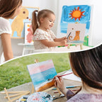 CONDA 4 Pack 9 Inch Wood Easels, Easel Stand for Painting Canvases, Art, and Crafts,Tripod,Painting Party Easel,Kids Student Tabletop Easels for Painting,Portable A-Frame Tripod Tabletop Easel Set