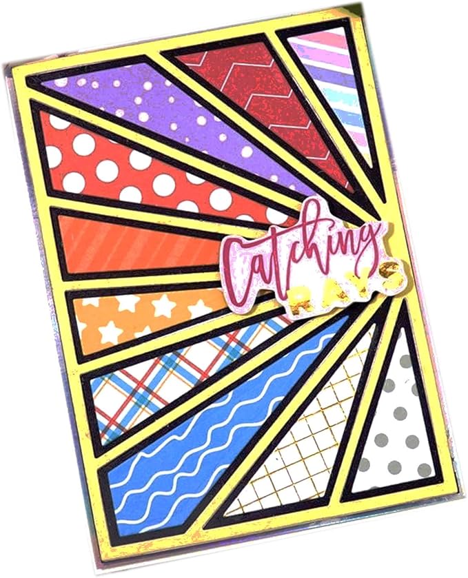 Mvchifay Cutting Dies for Card Making Metal Die-Cuts Scrapbooking Tool Hollow Frame DIY Craft Punch Template Embossing for Paper Album Decor (Sun Frame-14x10cm)