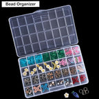 DUOFIRE 32 Grids Bead Organizer, Craft Organizers and Storage with Fixed Compartment, Plastic Bead Storage for Jewelry Beads Earring Tool Fishing Hook Small Accessories