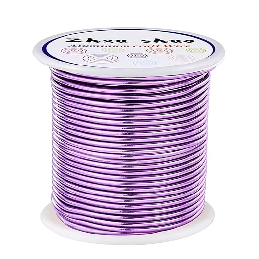 12 Gauge(2mm) Aluminum Wire 35 Yards Anodized Metal Wire for Bonsai Armature Crafting Sculpting Jewelry Craft Making Beading Floral (Light Purple, 12 Gauge)