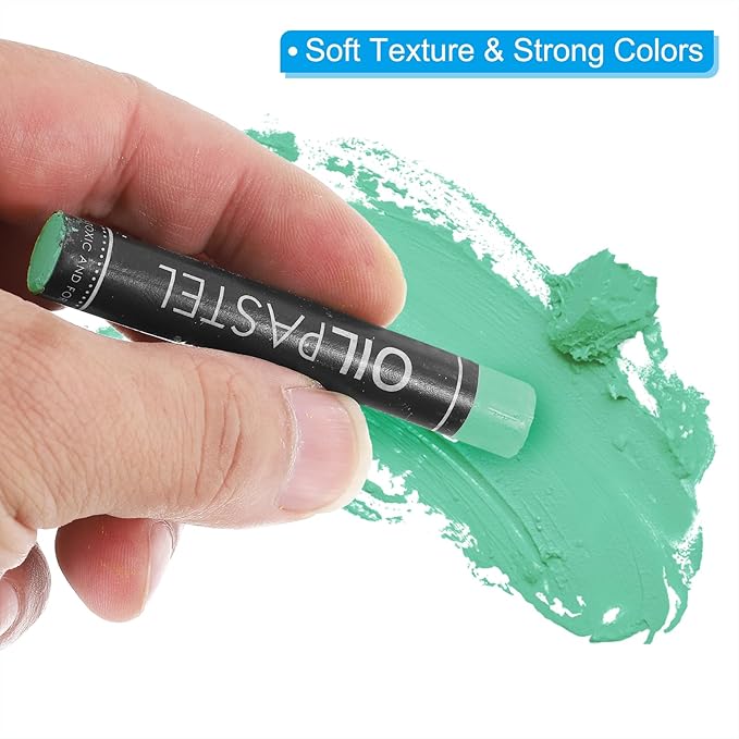 PATIKIL Dark Green Oil Pastels, 12Pcs Soft Oil Crayons Creamy Pastels Stick Art Supplies for Art Painting Drawing Blending Graffiti for Artists Beginners