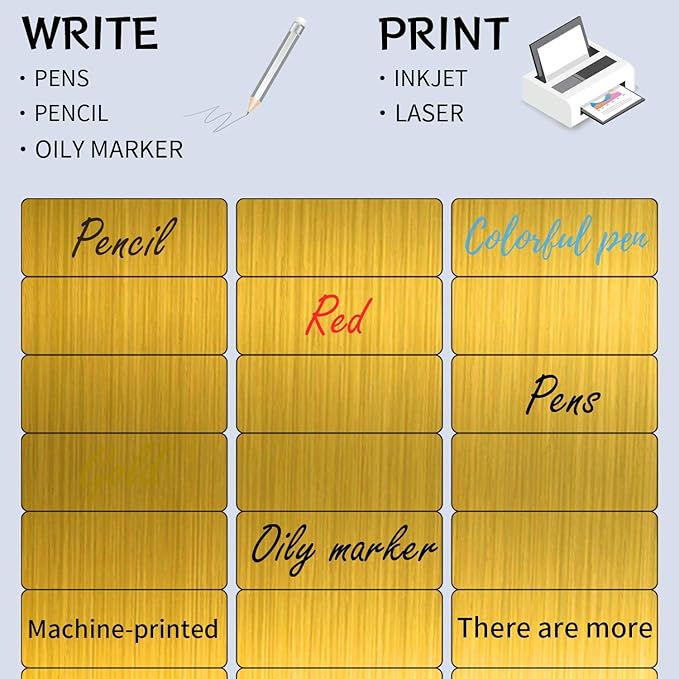 1" x 2-5/8" Address Labels- Gold Shipping Labels Stickers/Mailing Labe Stickers for Laser/Inkjet Printer, Matte- Permanent Adhesive Sticker