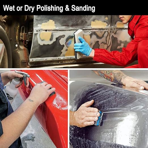 9x11 inch 5 Sheets Sandpaper, Wet or Dry 12000 High Grit Extra Fine Sand Paper, Silicon Carbide Waterproof Abrasive Pads for Automotive Sanding, Wood Turing Finishing, Metal Furniture Polishing