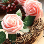 AmyHomie Artificial Flower 50pcs Real Looking Fake Roses w/Stem for DIY Wedding Bouquets Centerpieces Arrangements Party Baby Shower Home Decorations