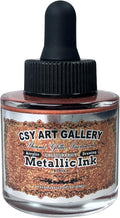 CSY Art Gallery Metallic Acrylic Paint Inks -Calligraphy Ink-Liquid Gold Paints-for Marker,Painting,Drawing,Sketch,Resin,Wood,Ceramic (Strelizia)