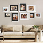 Egofine 11x14 Black Picture Mats Pack of 11, Frame Mattes for 8x10 Pictures, Acid Free, 1.2mm Thickness, with Core Bevel Cut