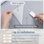rabbitgoo Window Privacy Film, Frosted Glass Window Clings, Static Cling UV Heat Blocking Door Stickers for Home Bathroom, Removable Indoor Decal Coverings Day and Night, Pure, 17.5 x 118.1 Inches