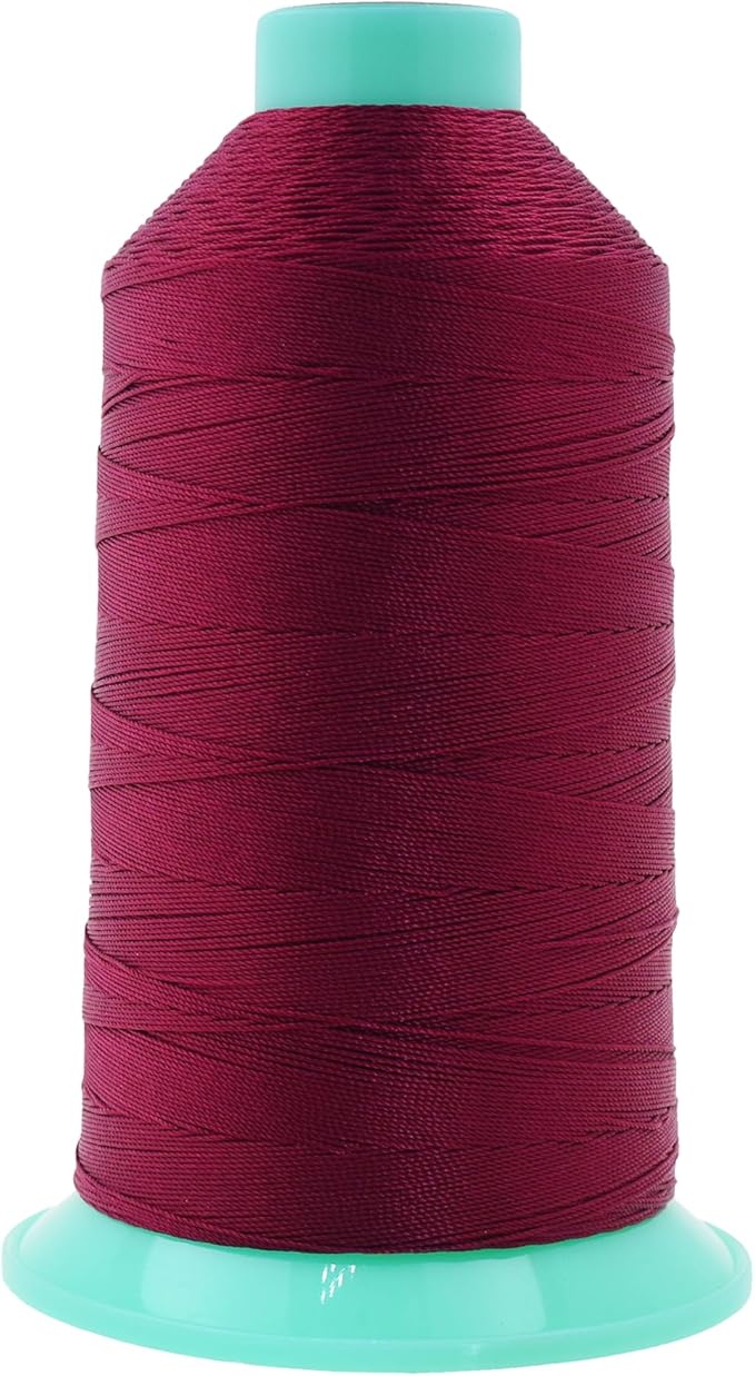 Mandala Crafts Bonded Nylon Thread Wine Heavy Duty Sewing Threads - 1250 YDs Size 138 420D T135 Tex 135 Thread for Leather Jeans Weaving Outdoor Marine Upholstery Threads