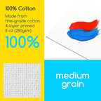 MEEDEN 12-Pack 100% Cotton Canvas Boards for Painting - 12x16'' Blank Canvas Panels for Oil & Acrylic Painting, Ready to Paint Art Supplies for Professional Artists, Students