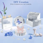 Acrylic Blocks 3 X 3 X 2 Inch 4 Pcs Acrylic Base Stand for Display Clear Block Square Riser Display Stands Pedestal Polished Cube for Jewelry trophy Props Collection Ring