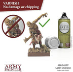 The Army Painter Satin Varnish, Spray Paint Varnish for Miniature Protection, Tabletop Roleplaying, Boardgames, and Wargames Miniature Modelling, 400ml