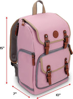 ENHANCE Mid-Size Trading Card Storage Box Backpack for Playing Card Case - Card Binder Space, TCG Deck Box Storage, Playmat Holder - Compatible with Magic the Gathering, YuGiOh, DnD (Pink)