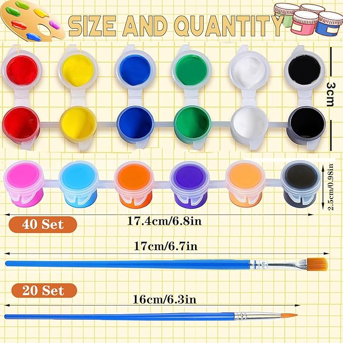 145 Pcs Mini Acrylic Paint Set for Kids, 12 Colors Washable Acrylic Paint Strip with 5 Paint Tray for Kids&Adults Craft Paint, with Mini Paint Strips for Easter Eggs Art Craft Painting Easter Gifts