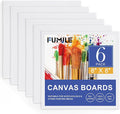 FUMILE Canvas Boards for Painting 8x8, 6 Pack Canvases for Painting Primed Acid Free Blank Canvas Panels for Painting Canvas for Classroom and Painting Parties.