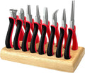 8PCS Jewelry making tools, jewelry tools set with Wood Holder,Professional jewelry pliers idear for DIY jewelry repair, wire wrapping, beading, crafting, crimping, and cutting