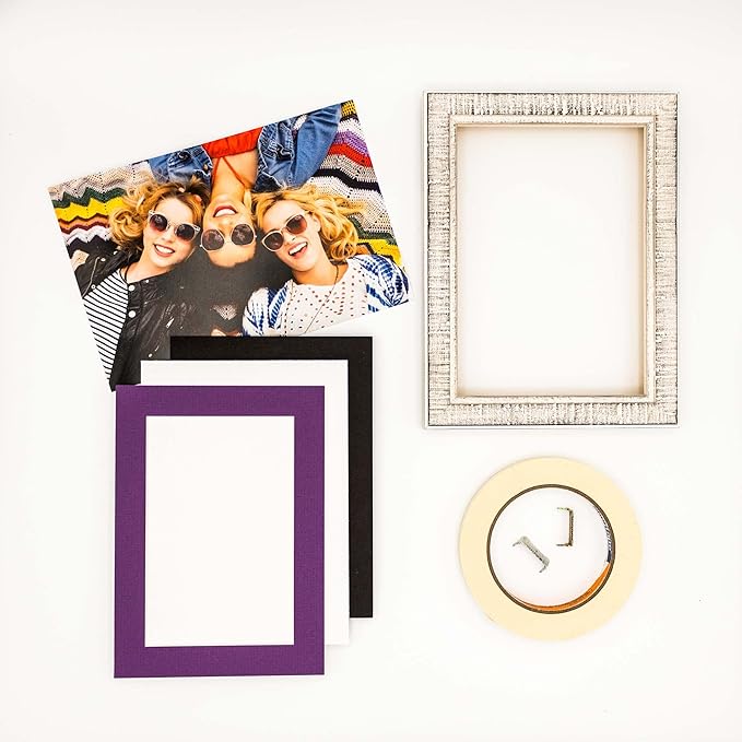 6x8 Mat for 8x10 Frame - Precut Mat Board Acid-Free Dark Purple 6x8 Photo Matte Made to Fit a 8x10 Picture Frame, Premium Matboard for Family Photos, Show Kits, Art, Picture Framing, Pack of 1 Mat